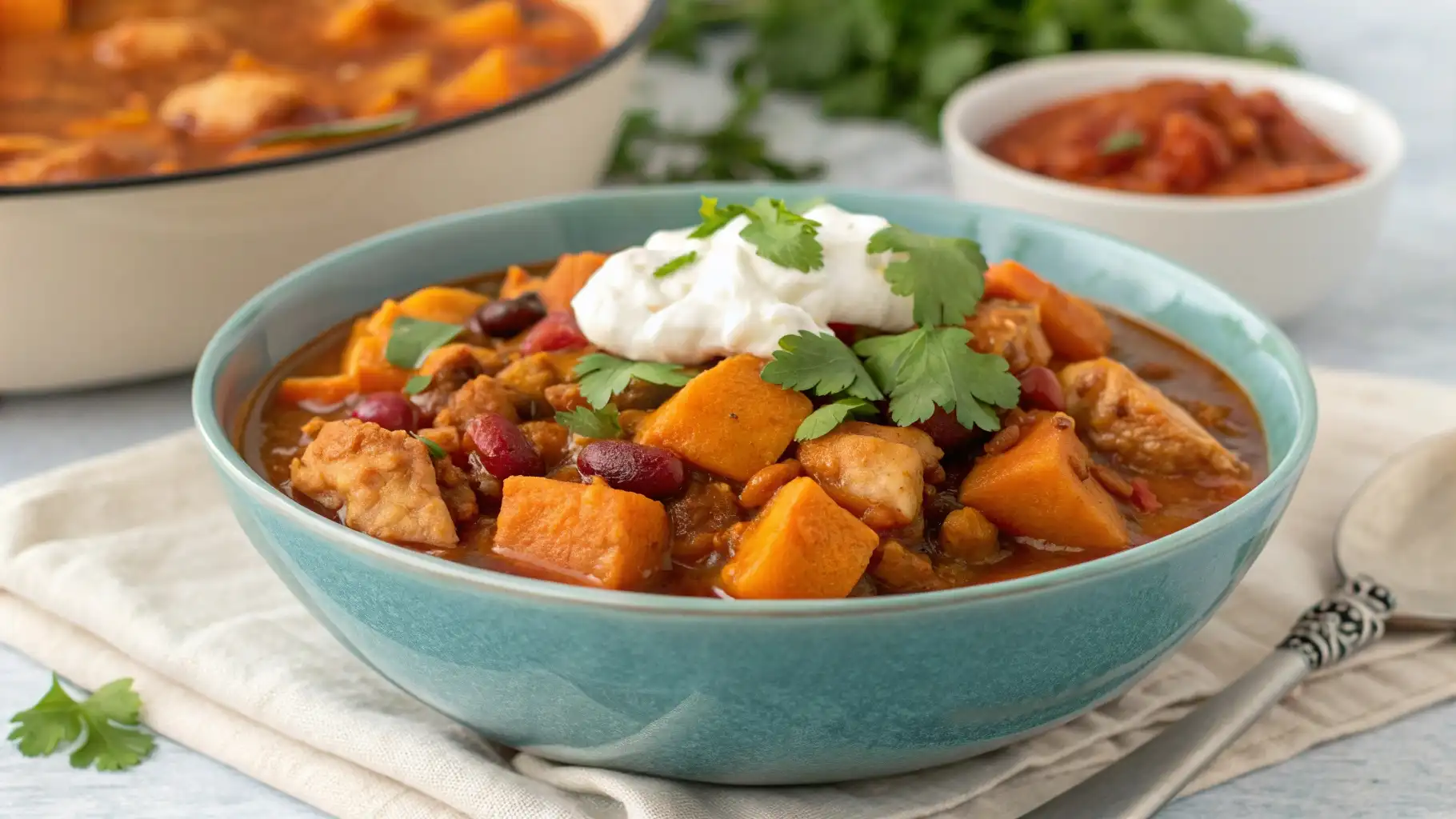 Turkey Pumpkin Sweet Potato Chili