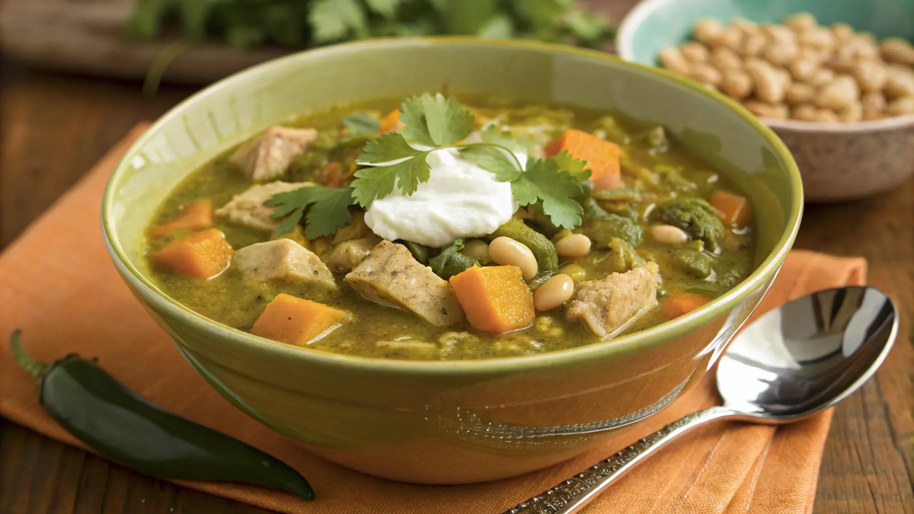 Turkey Pumpkin White Bean Chili Verde