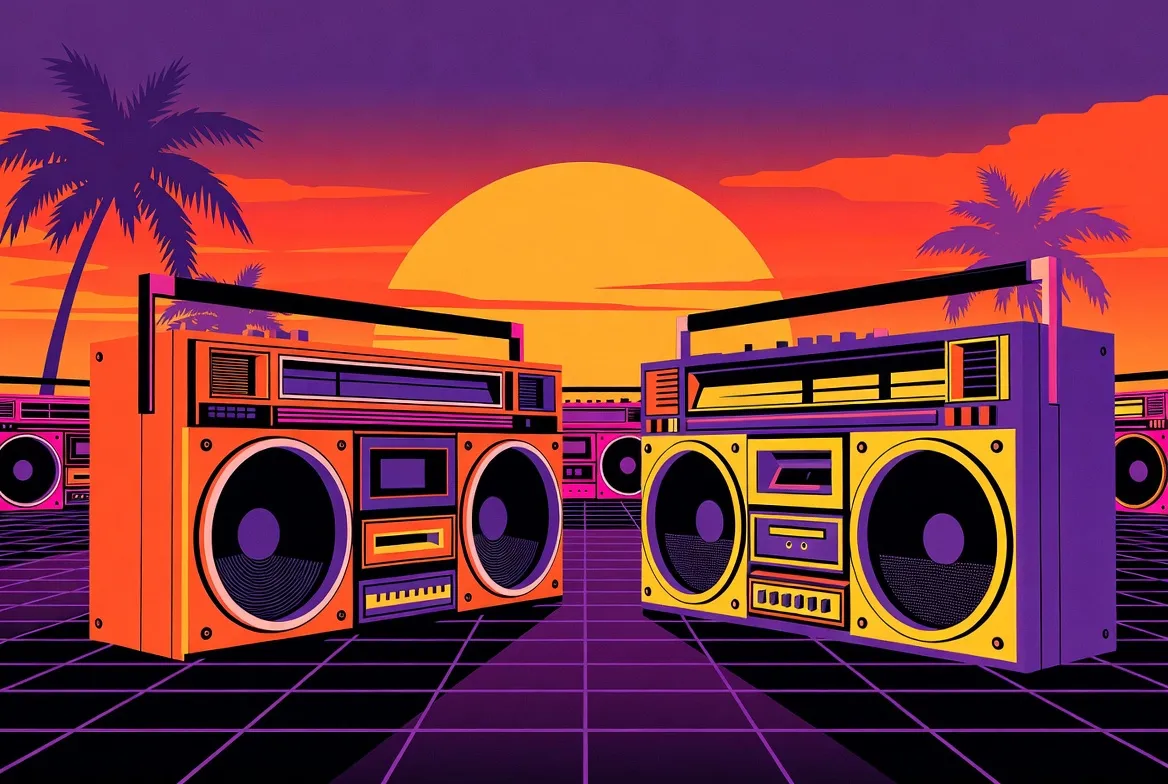 Synthwave Sunset Drops Place boom