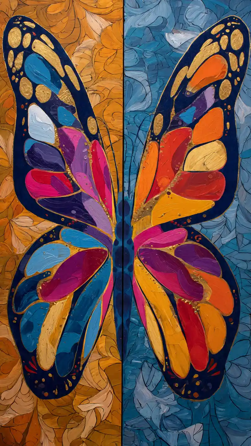 Butterfly Wings Symmetry makes this easier. Paint one wing, mirror the colors.